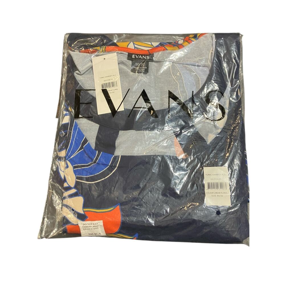 City Chic EVANS Women's Navy Harriet Placement Tunic Cutout Neck Size 30/32 NWT - Picture 10 of 10